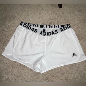 Adidas size medium 12 to 14 white athletic shorts